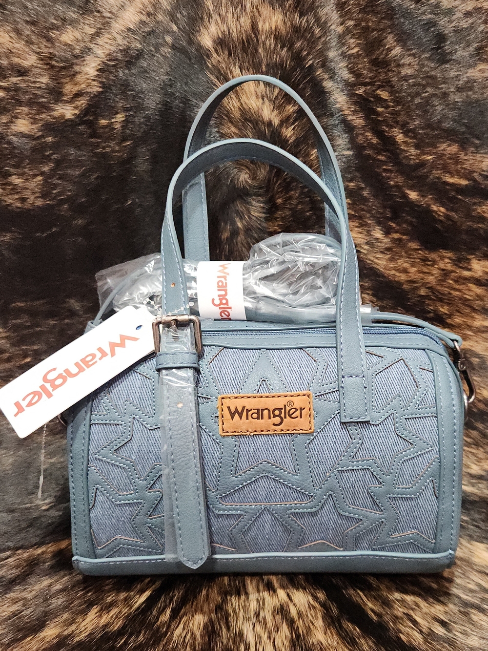 Wrangler Light Blue Star-Pattern Purse - Picture 1 of 2